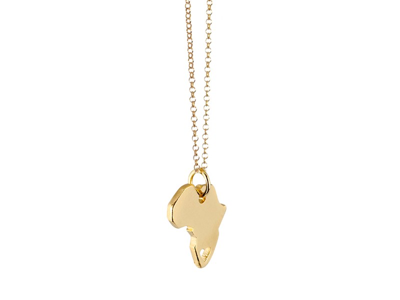 Africa with heart cut out - gold